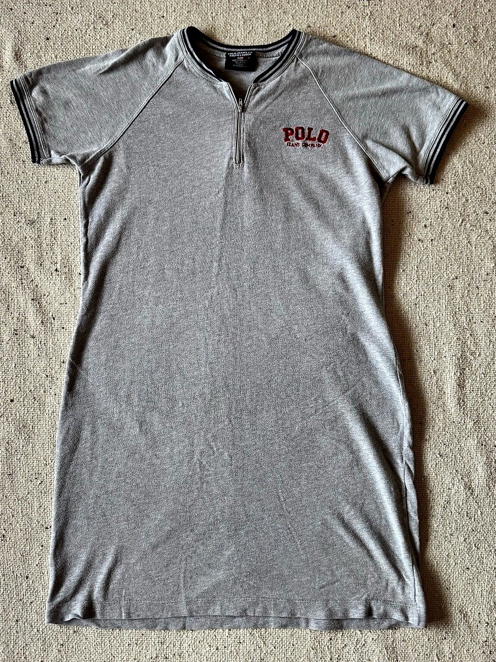 Vintage Polo Jeans Co Ralph Lauren Women’s M Gray Quarter Zip T-Shirt Dress Y2K